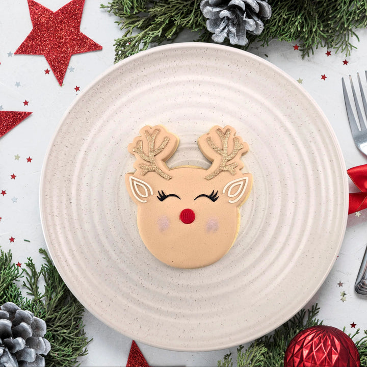 Custom Cookie Cutters Cutter and Embosser - 3D Reindeer