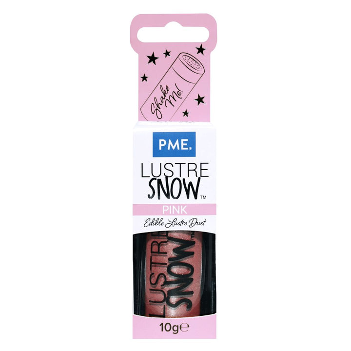 PME Lustre Snow - Pink edible lustre dust shaker bottle