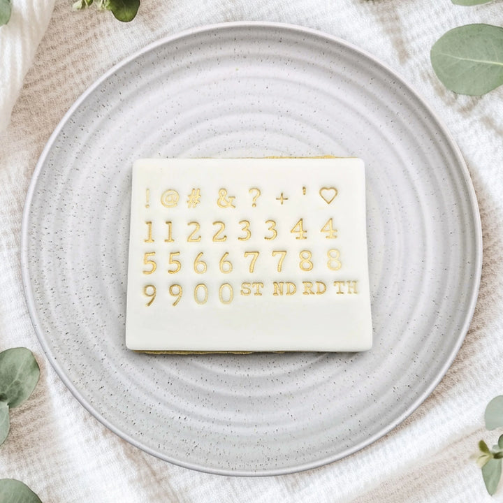 Custom Cookie Cutters Typewriter Letterpress Set - Number
