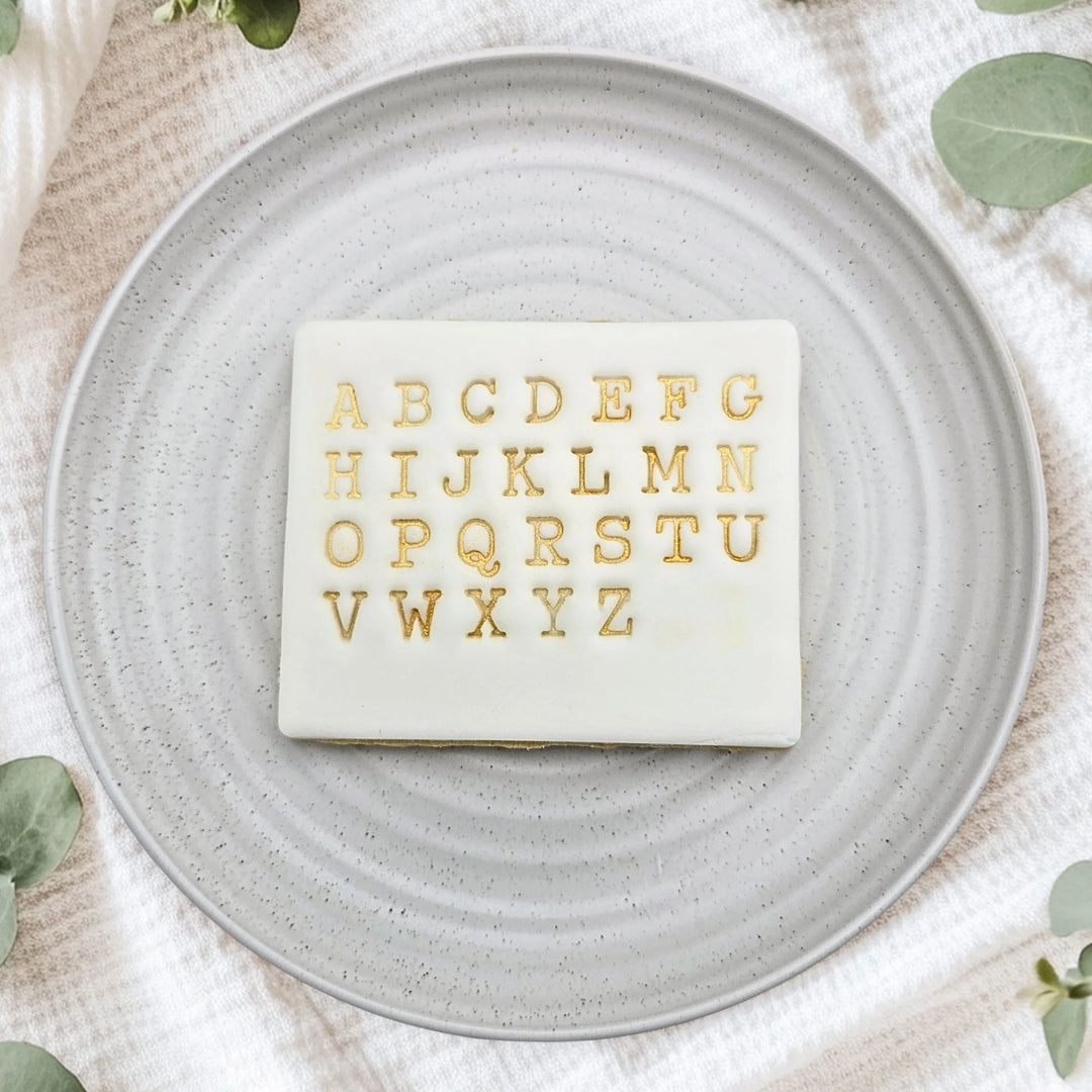 Custom Cookie Cutters Typewriter Letterpress Set - Upper Case