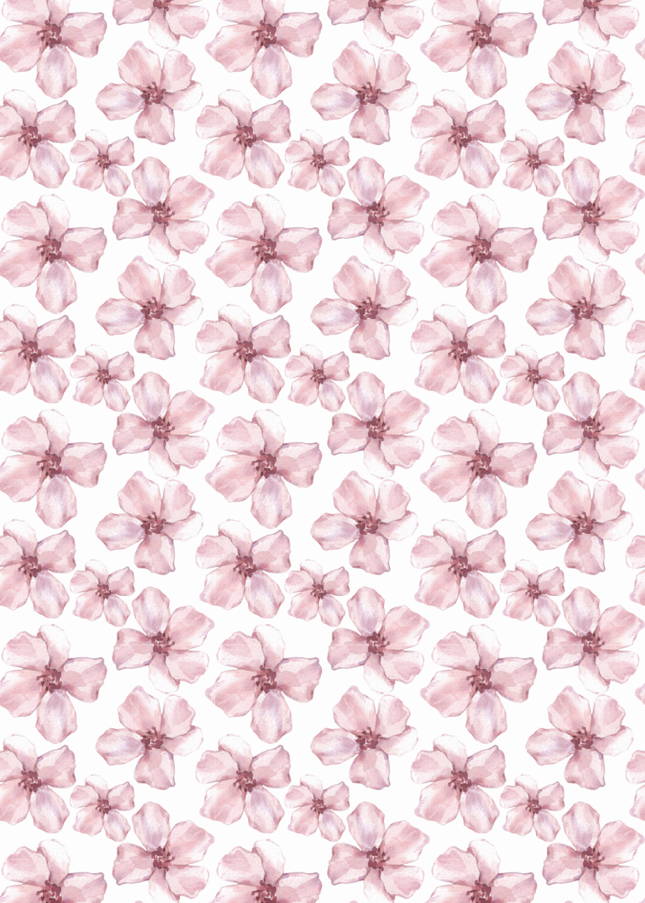 Chocolate/Meringue Transfer Sheet - Pink Flowers
