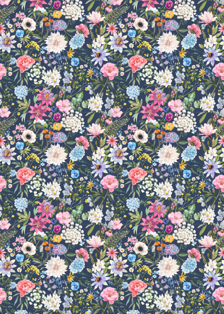 CW Chocolate/Meringue Transfer Sheet - Vintage Floral