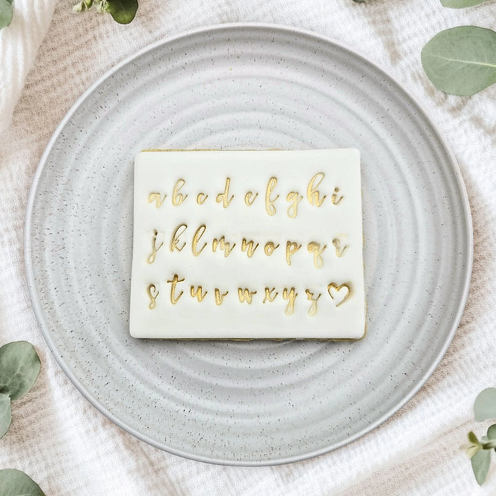 Custom Cookie Cutters Script Letterpress Set - Lower Case