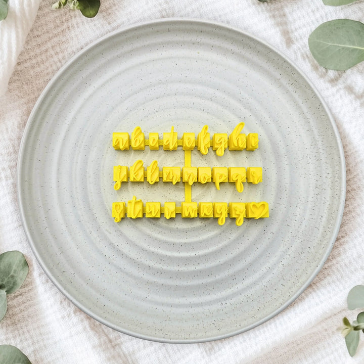 Custom Cookie Cutters Script Letterpress Set - Lower Case