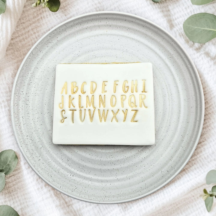 Custom Cookie Cutters Script Letterpress Set - Upper Case