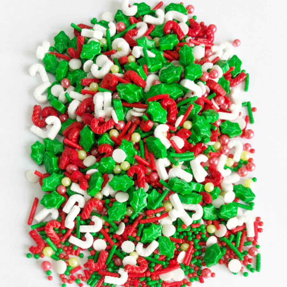 Arcoiris Christmas Holly and Candy Cane Sprinkles