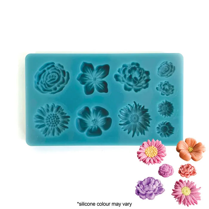 Assorted Flowers Silicone Mould (Rectangle)
