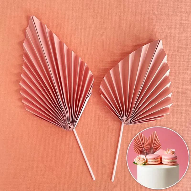 Deco Fan Cake Topper 2pc - Baby Pink