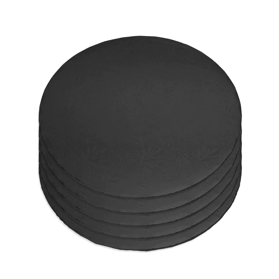 BULK 8" Round Cake Board 6mm - Black - Pack of 5 (Matte 6mm)
