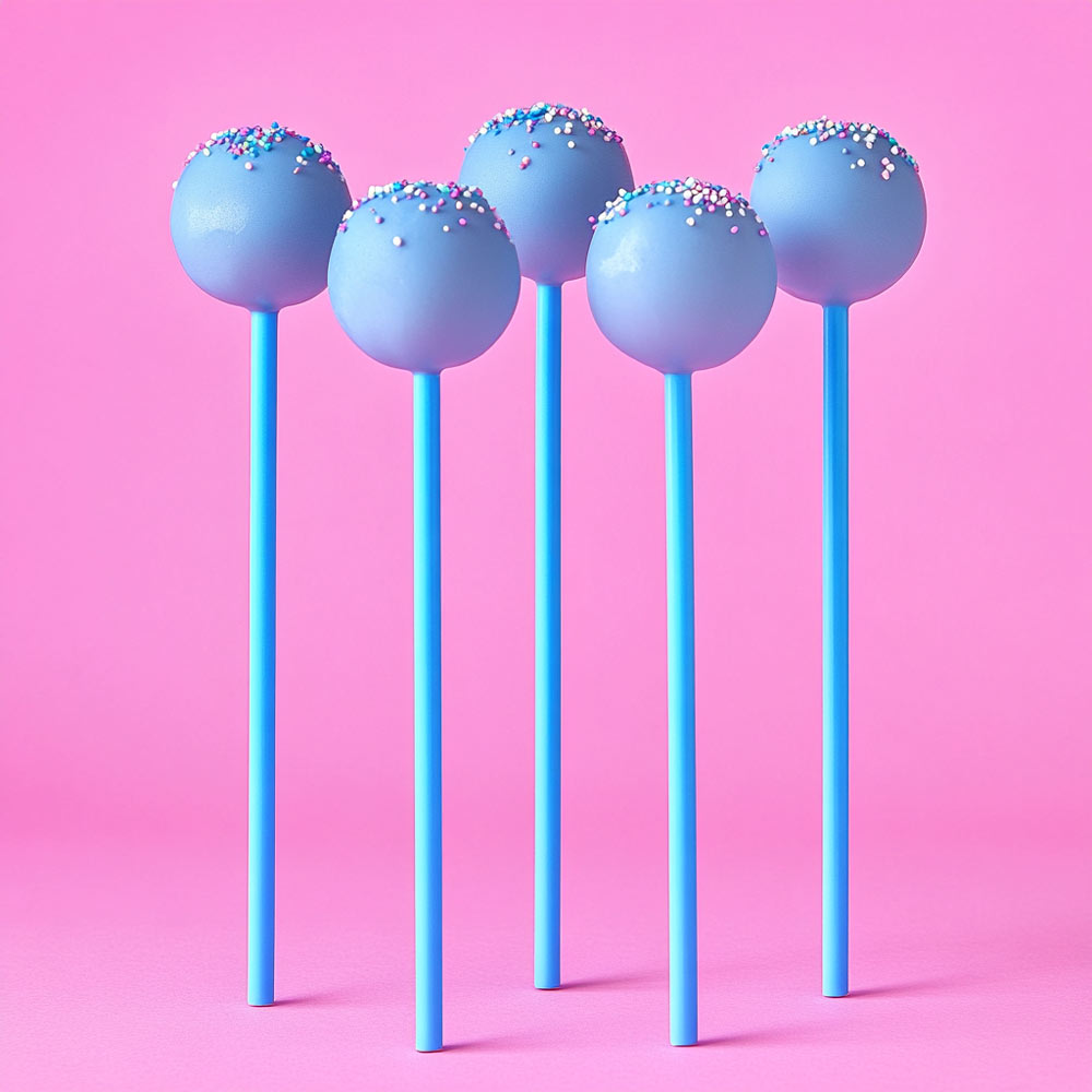 6" Plastic Lollipop Sticks - Blue