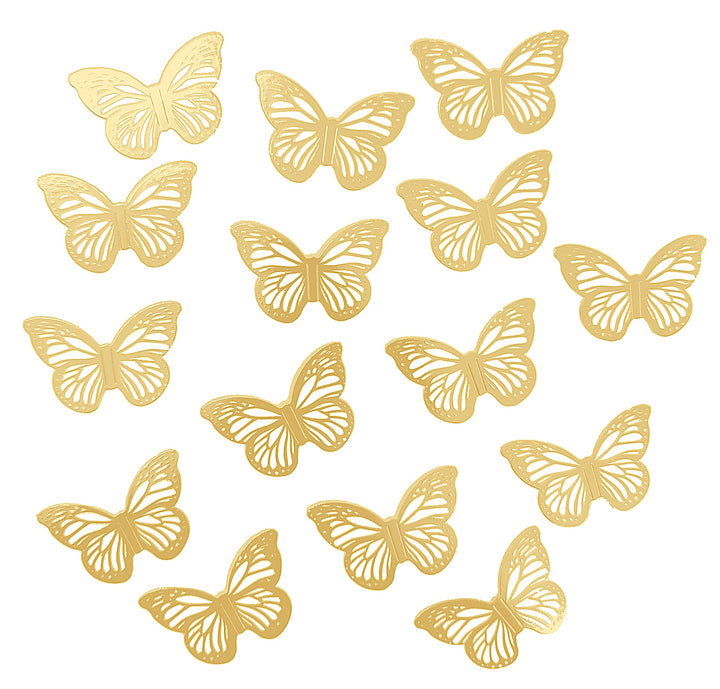 White and Gold Card Butterfly Decorations