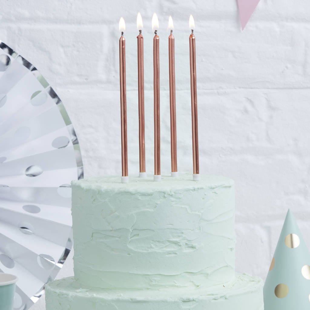 Cake & Candle Tall Candles - Rose Gold