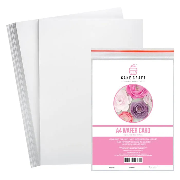 Cake Craft Edible White Wafer Card 6 Pack 0.65mm