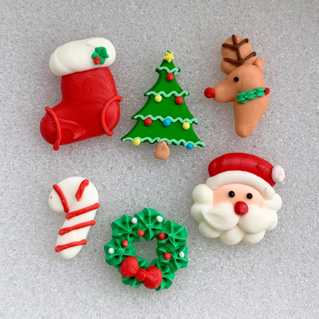 Christmas Icing Decorations Assorted 6pk