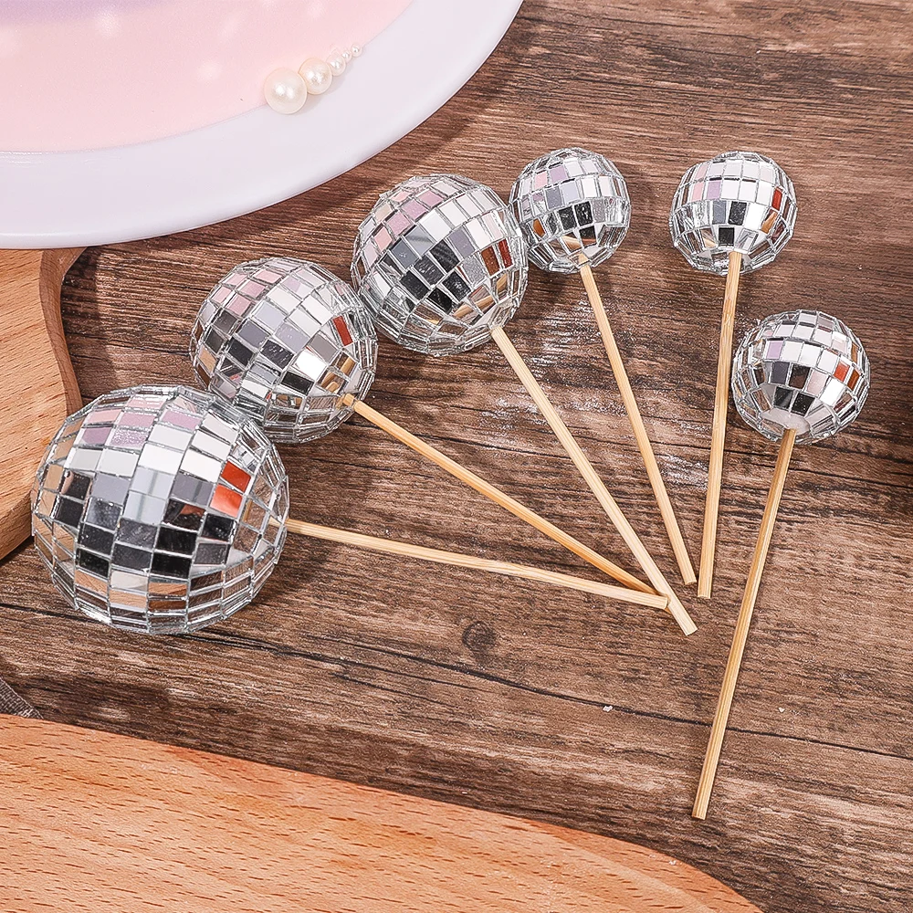 Disco Ball Cake Topper Set