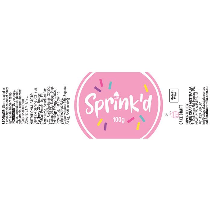 Sprink'd Metallic Mix Gold ingredients and nutritional information