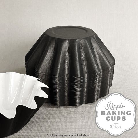 Ripple Baking Cups Black 24 pack