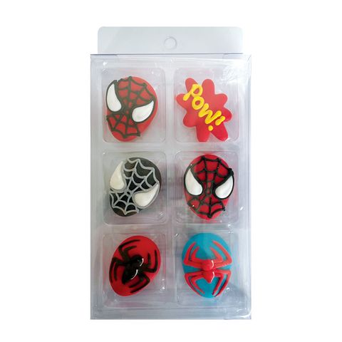 Spiderman Edible Icing Decorations 6pc - Best Before 12/2024