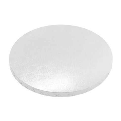 14 inch round white cake board, 15mm thick MDF