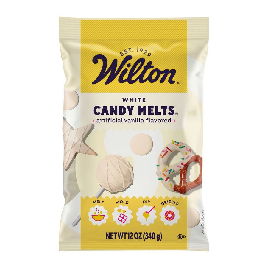 Wilton White Candy Melts 340g, vanilla flavoured melting wafers for cake pops, cookies and moulded candies