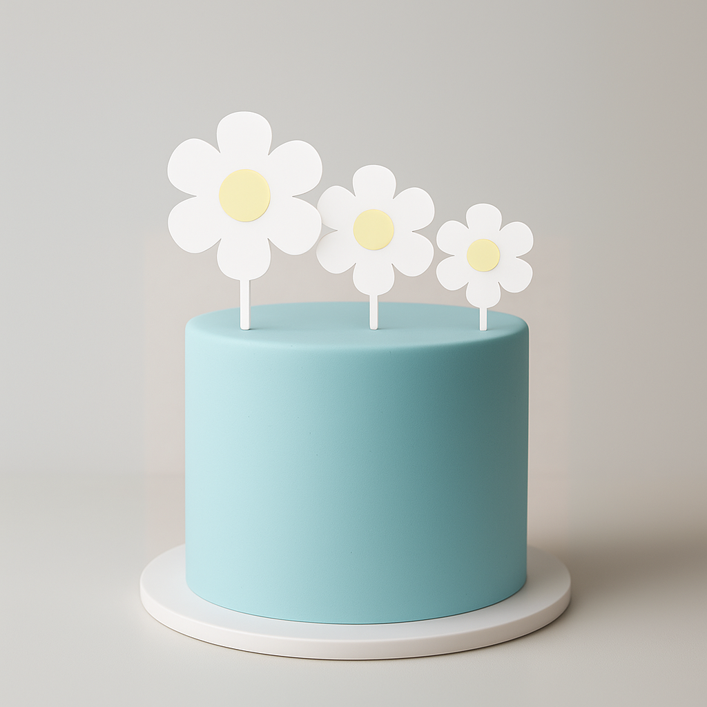 Flower Acrylic Cake Topper Set