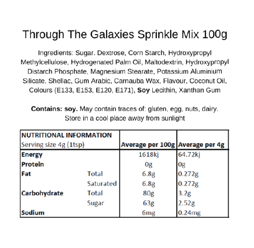 BULK Deluxe Sprinkle Medley - Through the Galaxies 250g Best Before 25/11/23