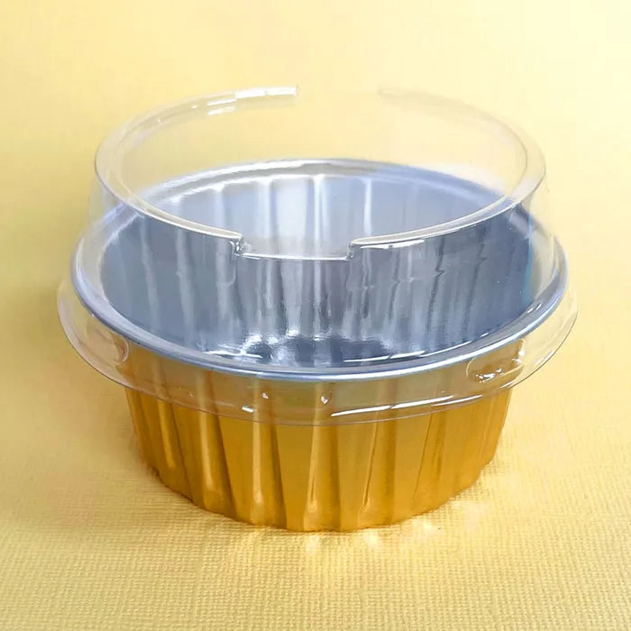 BULK Foil Baking Cups with Lids - Gold 50pk