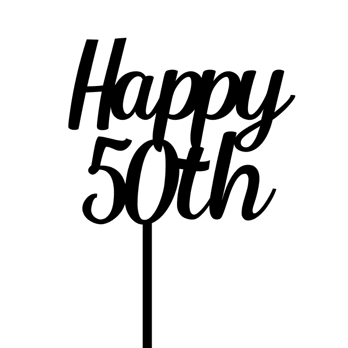 CW Happy 50th Cake Topper - Black
