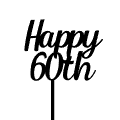 CW Happy 60th Cake Topper - Black