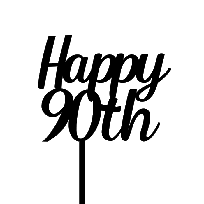 CW Happy 90th Cake Topper - Black