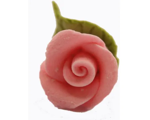 28 Icing Roses with Leaves - Pink
