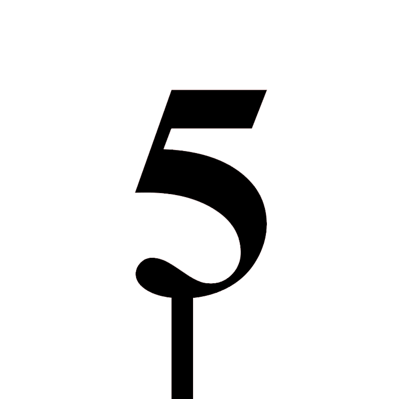 CW Classic Number Cake Topper 5 - Gold or Black