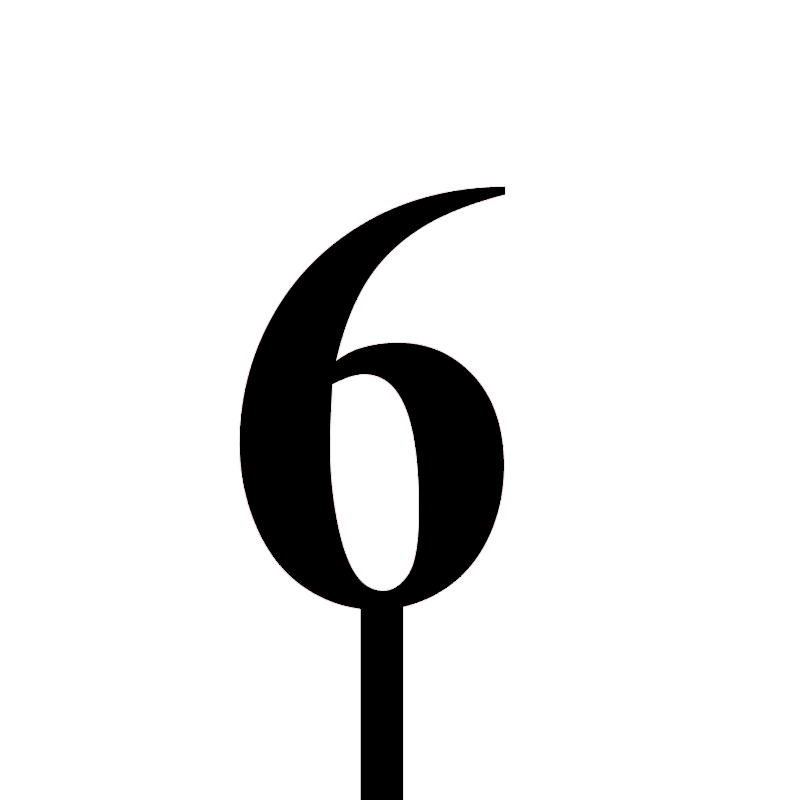 CW Classic Number Cake Topper 6 - Gold or Black