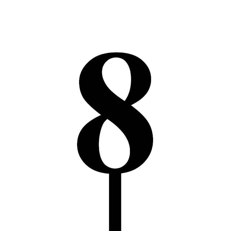 CW Classic Number Cake Topper 8 - Gold or Black