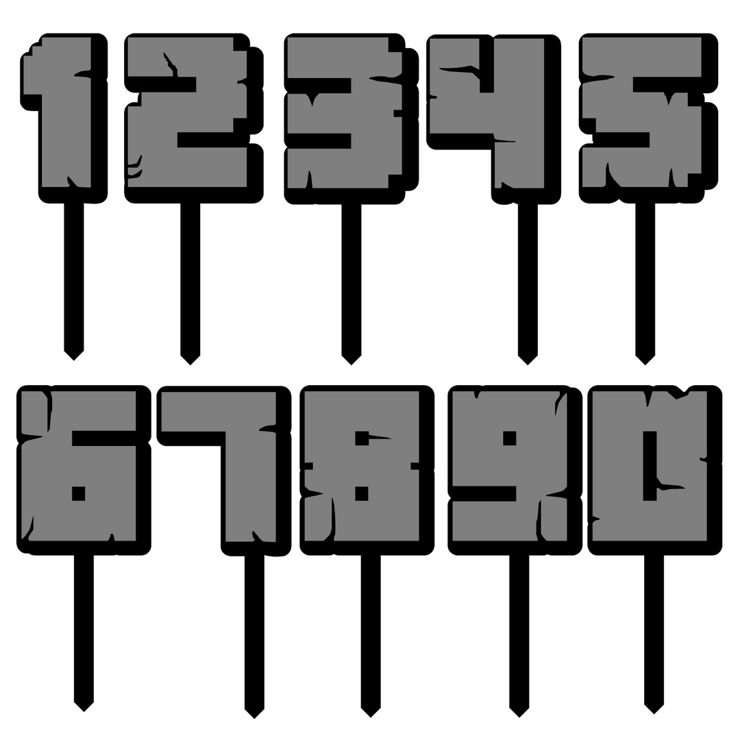 Minecraft Font Number Cake Topper