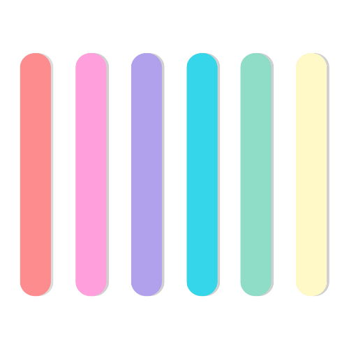 Acrylic Ice Block Popsicle Sticks - Pastel Rainbow 6pk