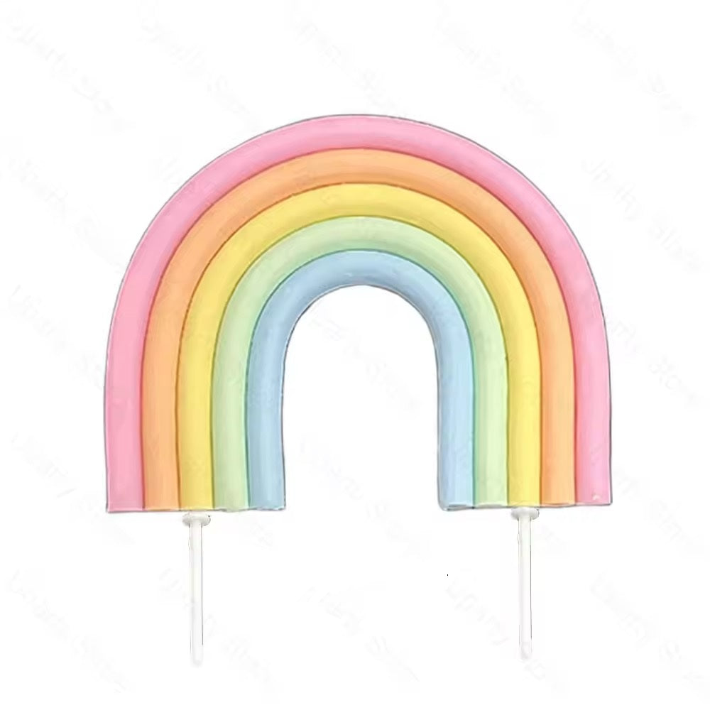 Pastel Rainbow Cake Topper