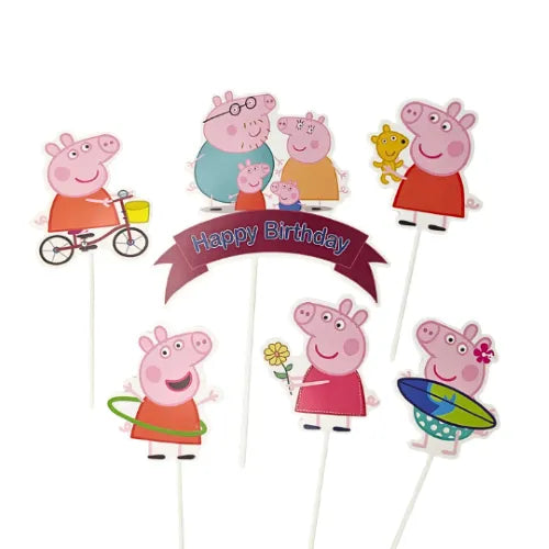 Peppa Pig Cardstock Cake Topper Set