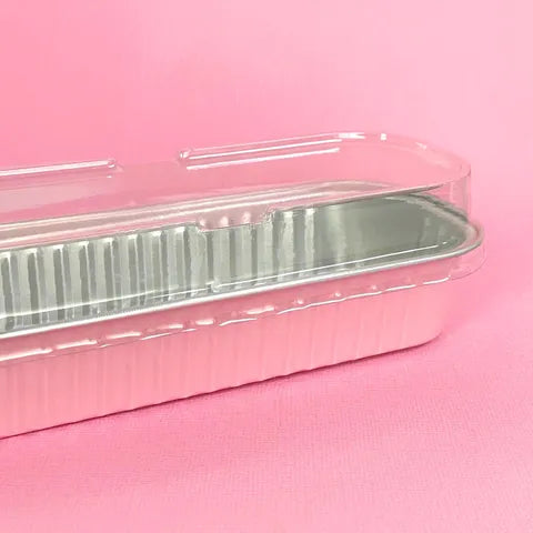 Foil Rectangle Baking Cups with Lids - Pink 10pk