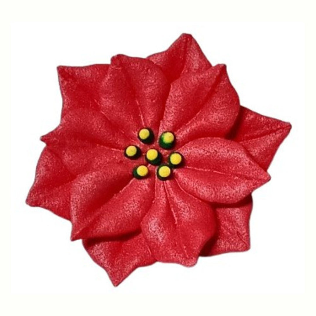 Poinsettia Icing Decorations Assorted 6pk