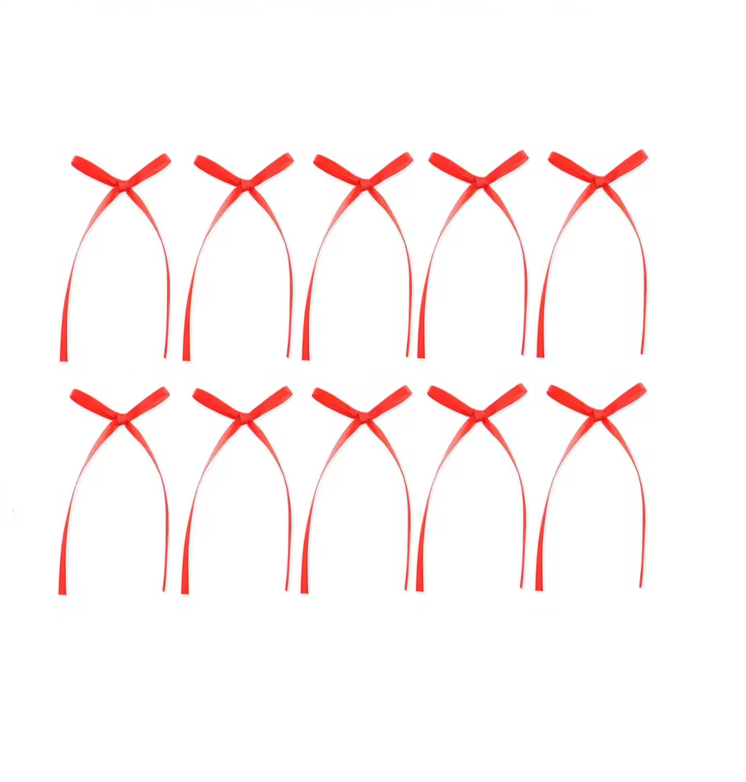 Ribbon Bow 10pk - Red
