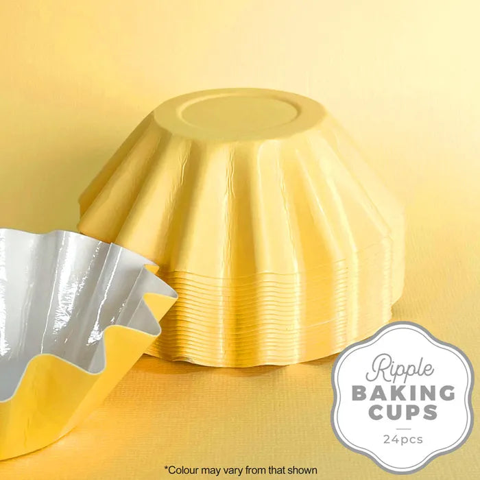Ripple Baking Cups - Pastel Yellow