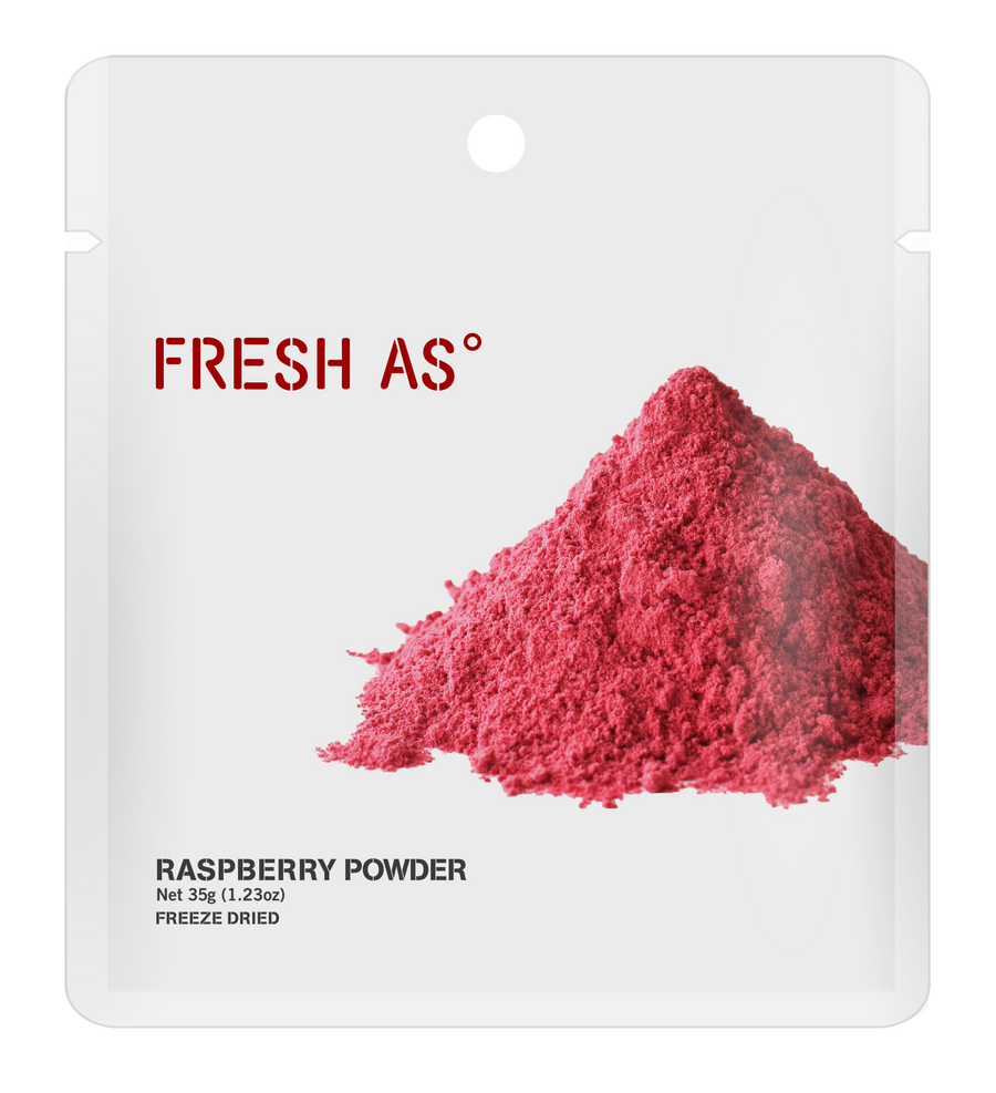 Fresh As Raspberry Powder, resealable pouch packaging