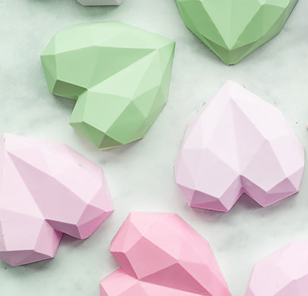 Sugar Crafty Geometric Heart Silicone Mould - 8 Cavity