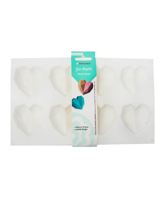 Sugar Crafty Geometric Heart Silicone Mould - 8 Cavity