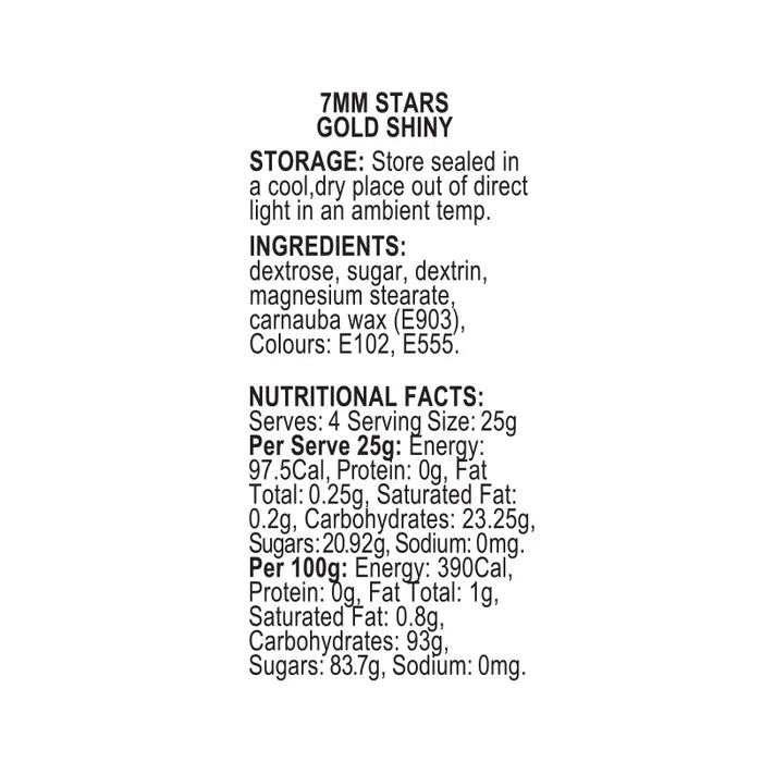 Sprink'd Small Gold Stars Sprinkles 60g