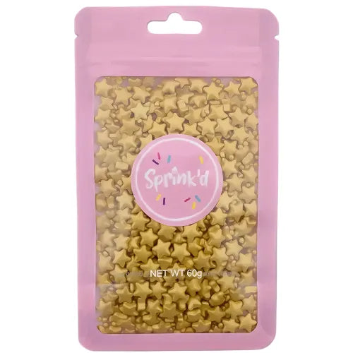 Sprink'd Small Gold Stars Sprinkles 60g
