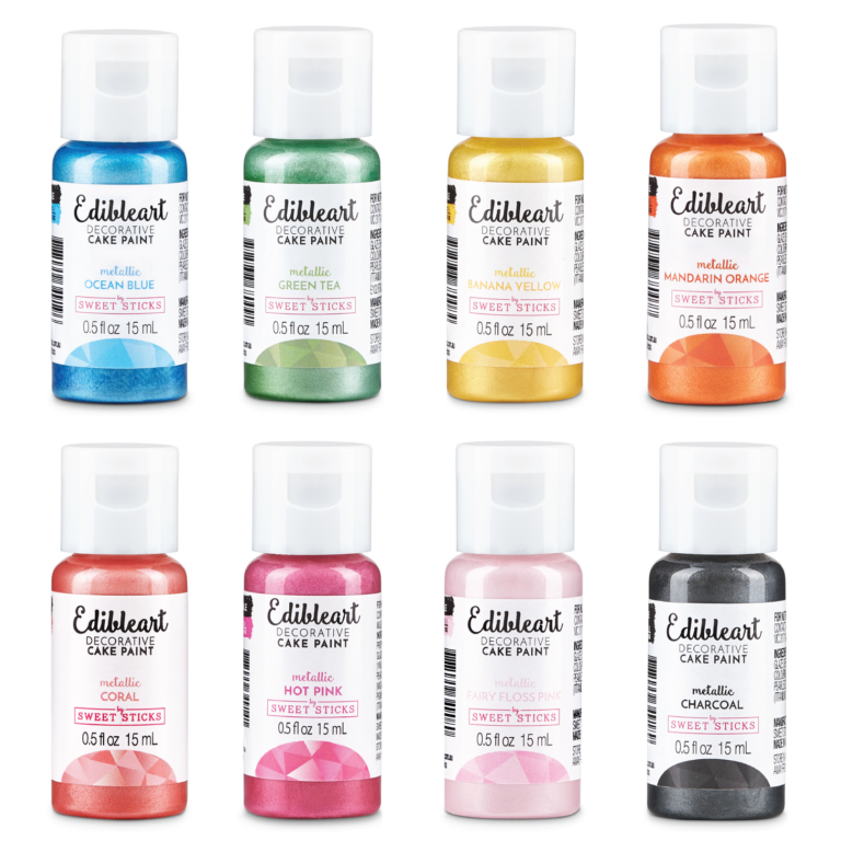 Edible Art Paint - Metallic Colours Set of 8