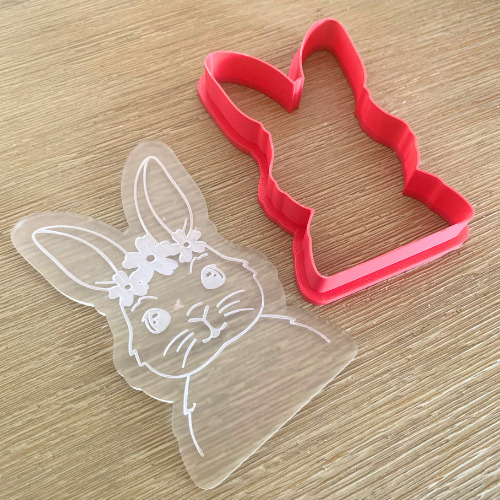 CW Cutter and Embosser Set - Rabbit with Flowers