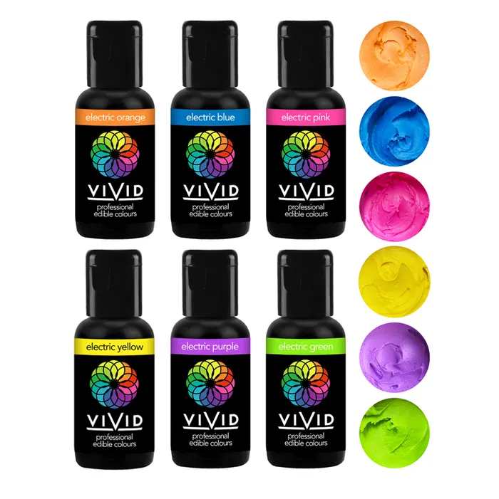 Vivid 6 Pack Gel Colours - Electric Best Before 10/10/23